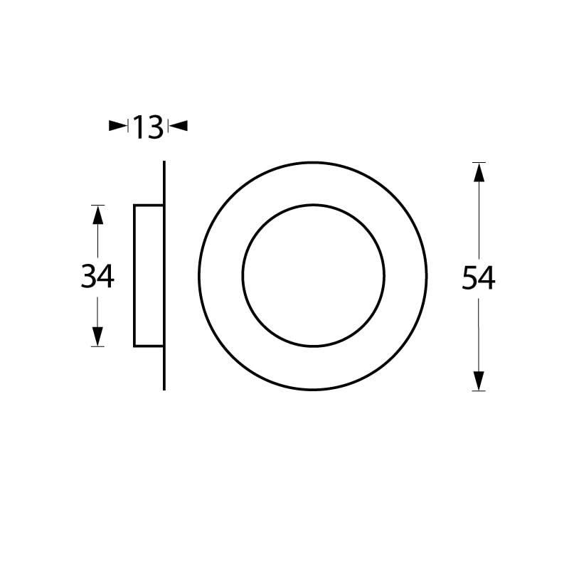 Intersteel schuifdeurkom 34/55mm RVS geborsteld detail