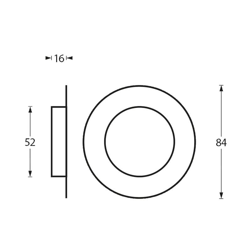 Intersteel schuifdeurkom rond Ø52/85mm RVS geborsteld detail