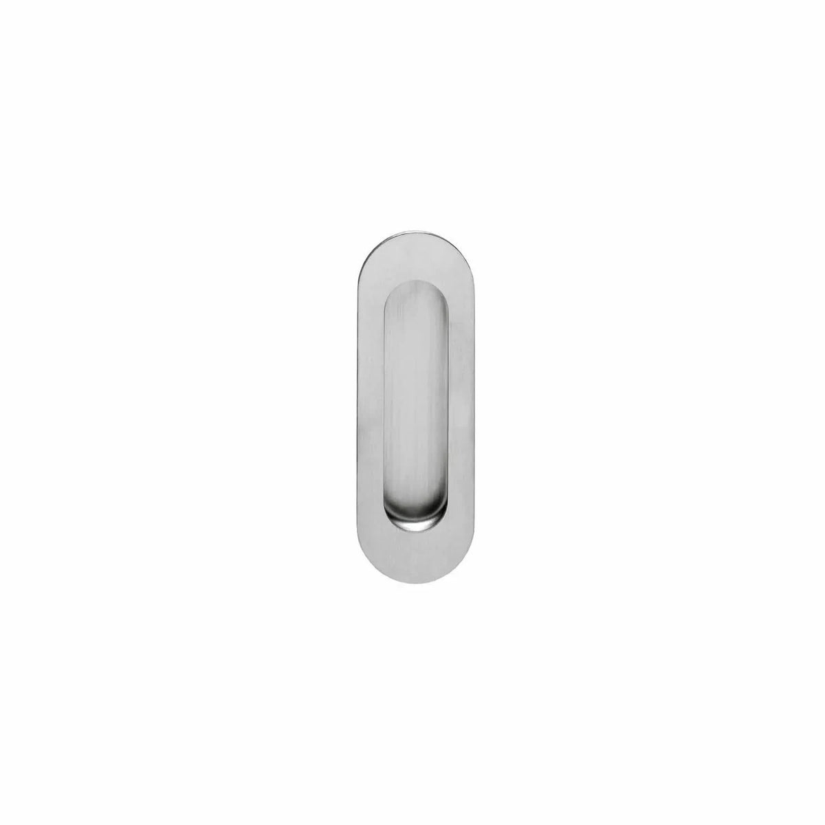 Intersteel schuifdeurkom ovaal 120x40mm blind RVS geborsteld vooraanzicht