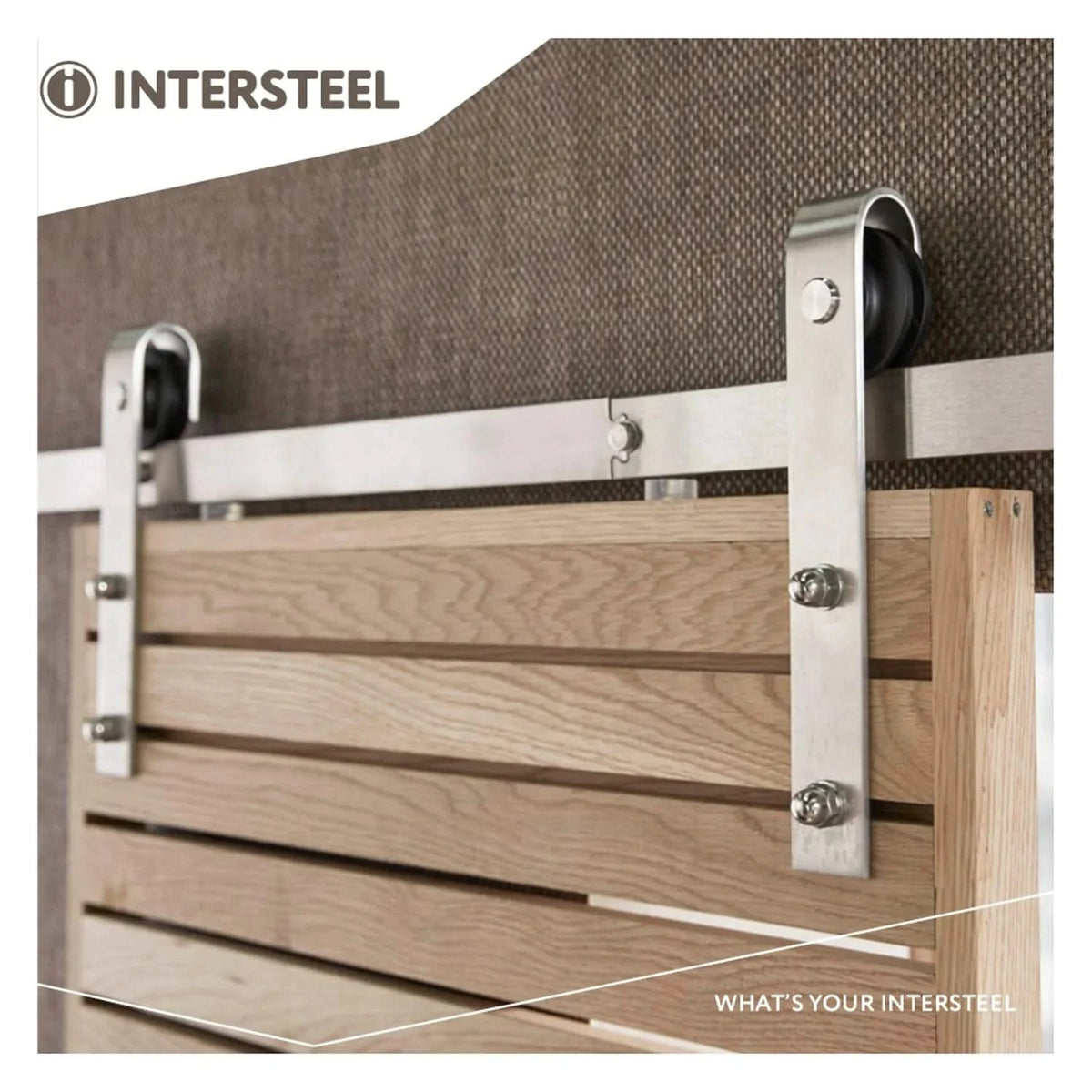 Intersteel schuifdeursysteem Basic RVS geborsteld – gemonteerd aan schuifdeur