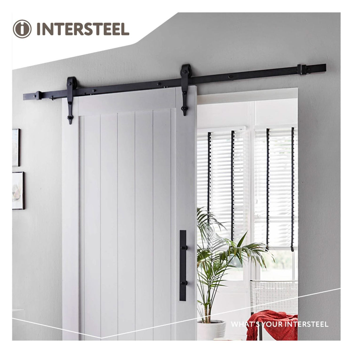 Intersteel schuifdeursysteem Classic mat zwart detail hangrol