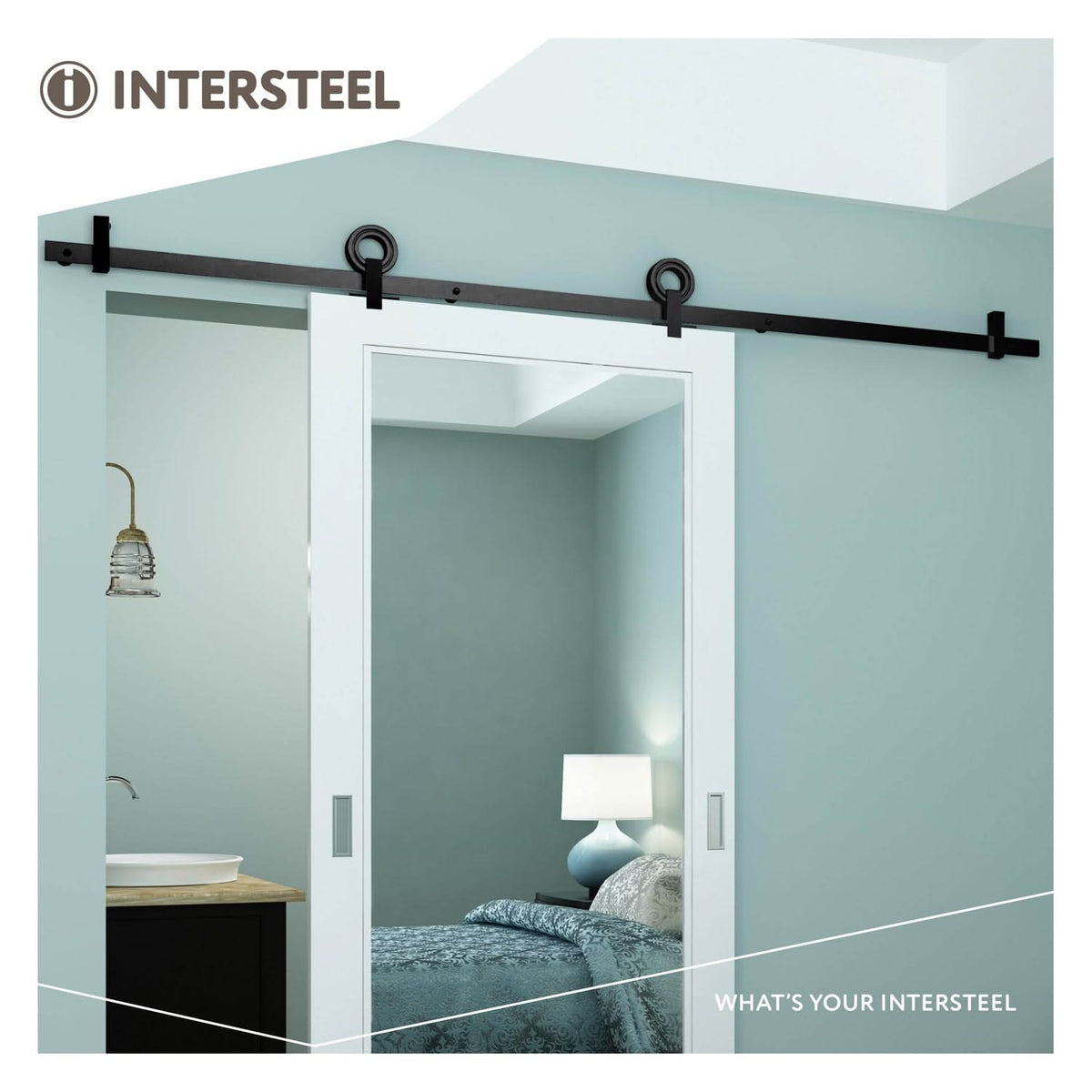 Intersteel schuifdeursysteem Modern Top mat zwart detail toprail