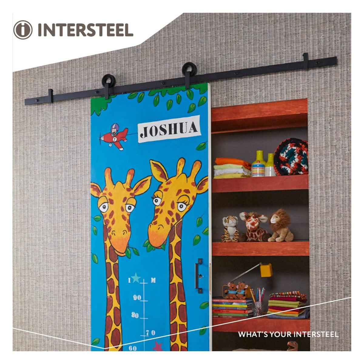 Intersteel schuifdeursysteem Modern Top mat zwart detail hangrol