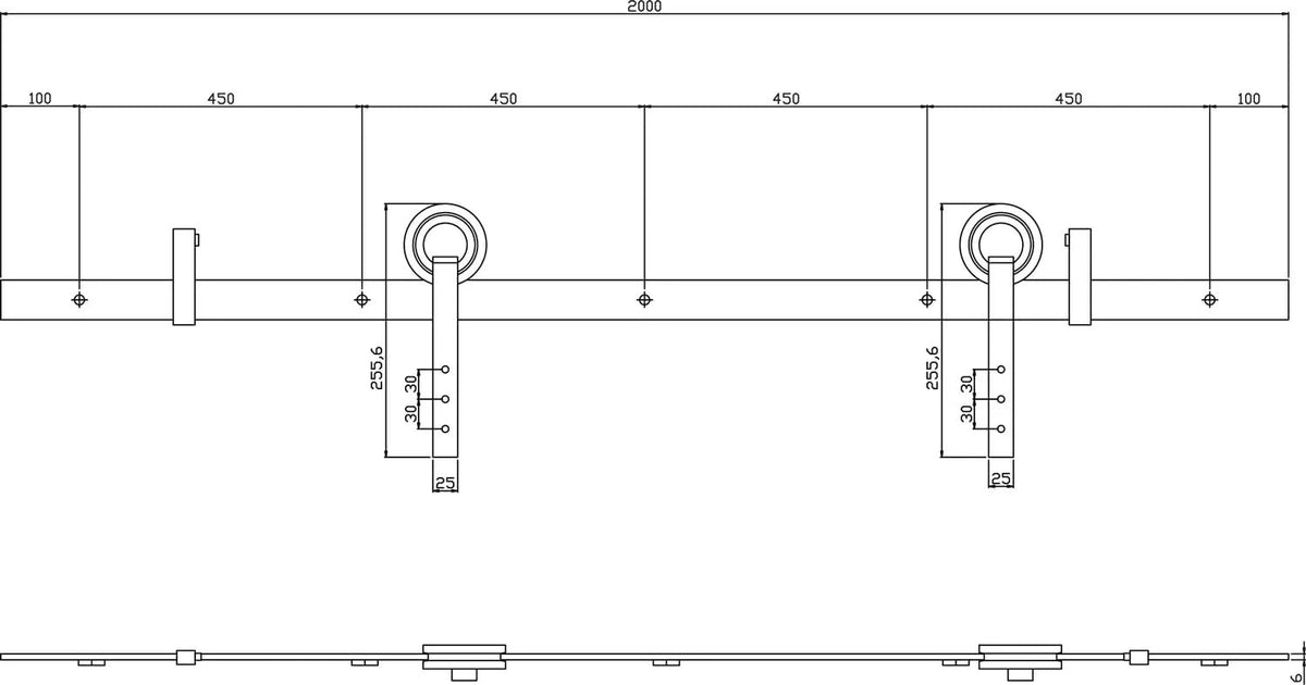 Intersteel schuifdeursysteem Modern mat zwart gemonteerd