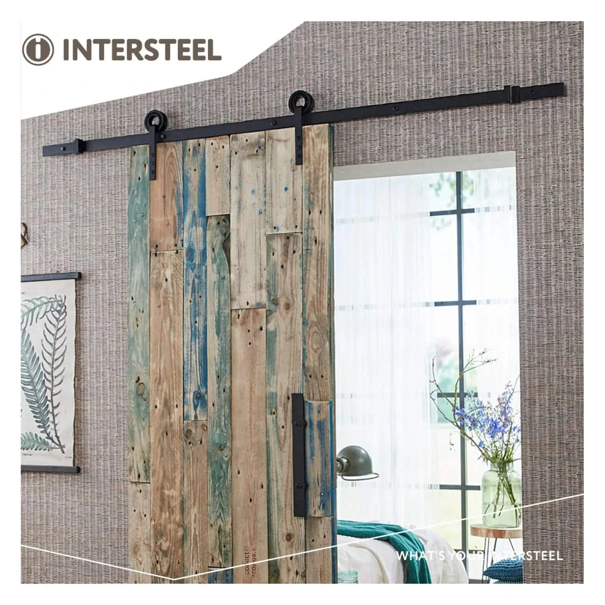 Intersteel schuifdeursysteem Modern mat zwart detail wielophanging