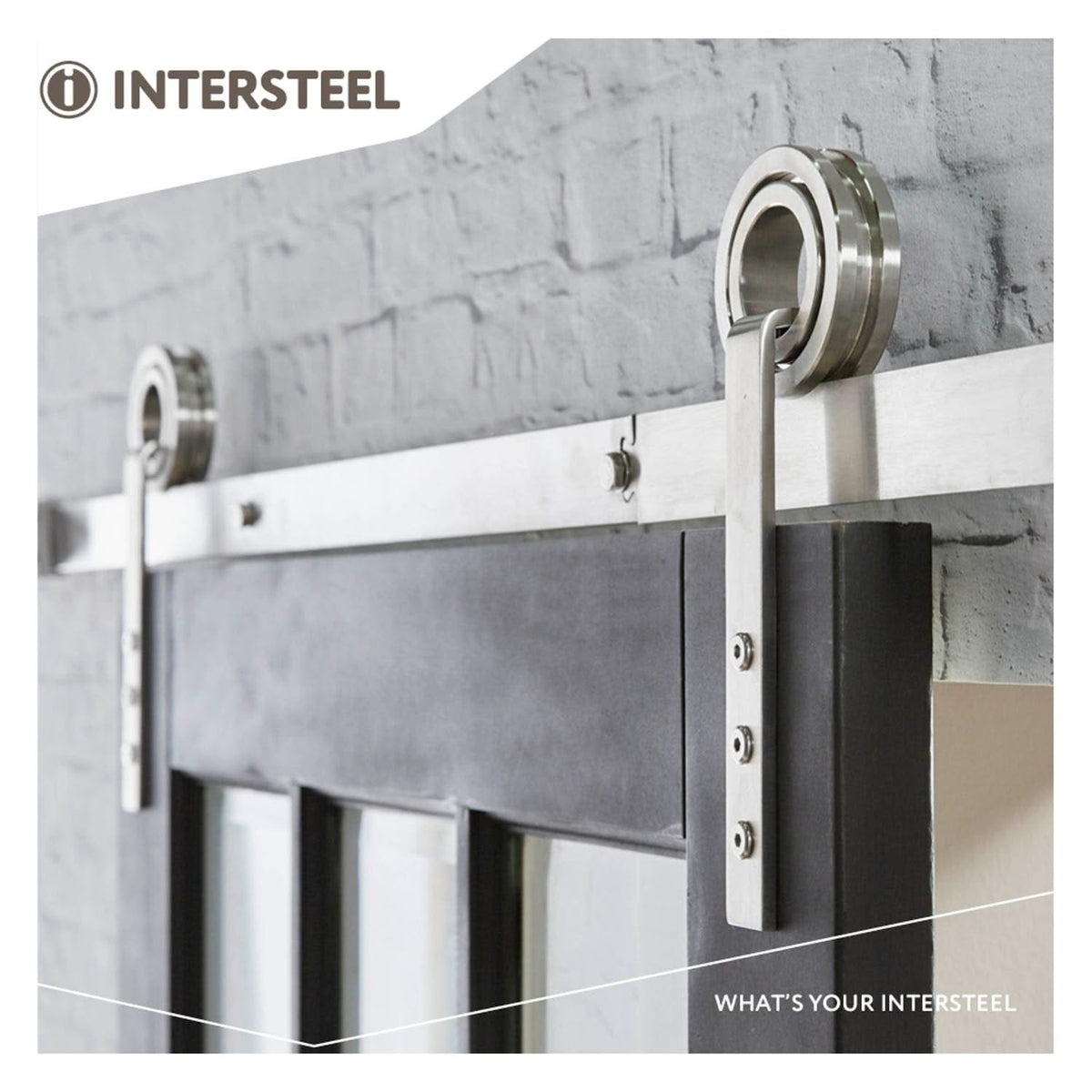 Intersteel schuifdeursysteem Modern RVS geborsteld – complete set