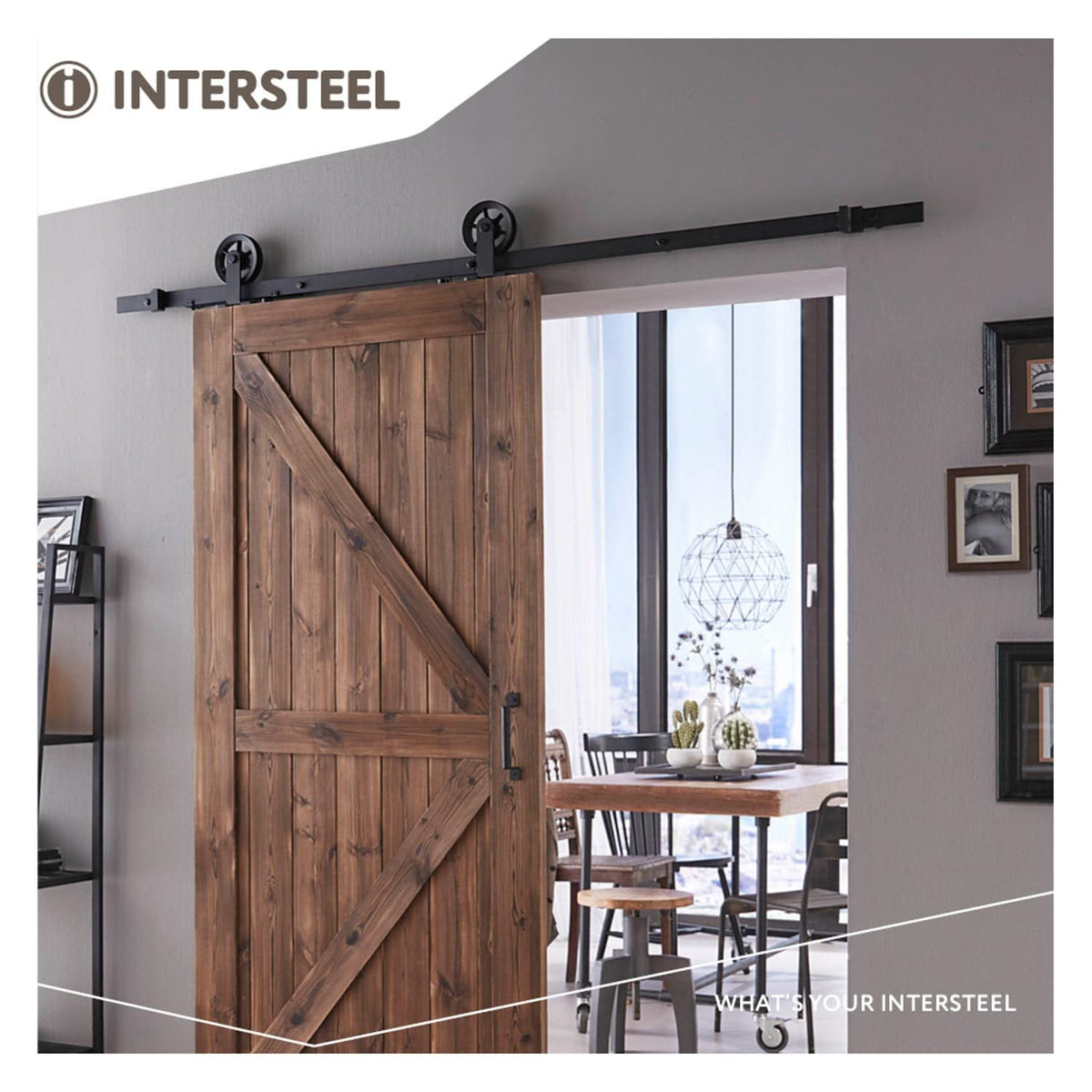 Intersteel schuifdeursysteem Wheel Top mat zwart – vloergeleider detail