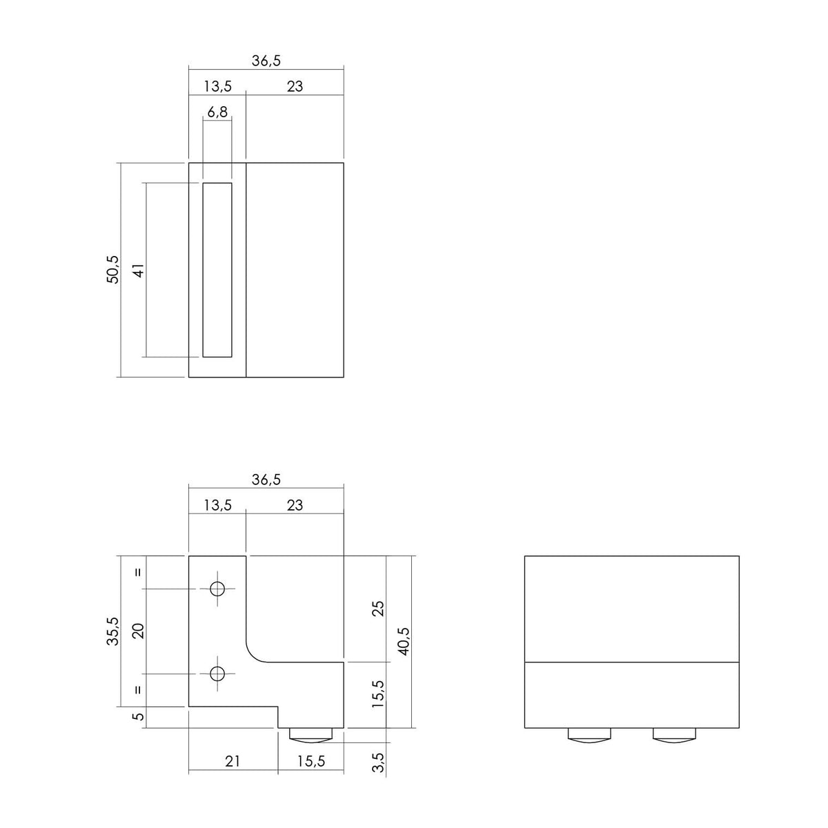 Intersteel stopper schuifdeursysteem mat zwart – detail