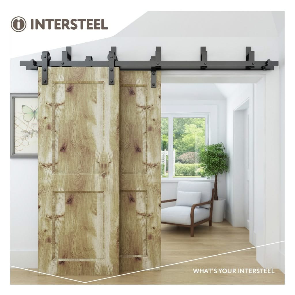 Intersteel set van 5 wandsteunen dubbele schuifdeuren mat zwart detail