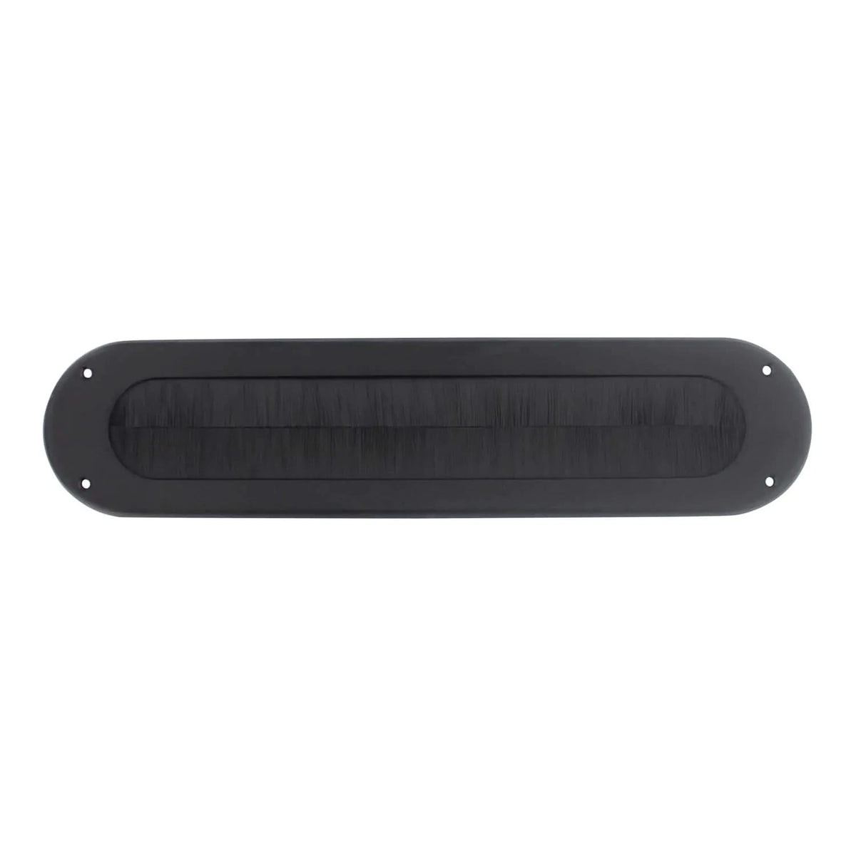 Intersteel Tochtwering ovaal 342x76 mm mat zwart vooraanzicht