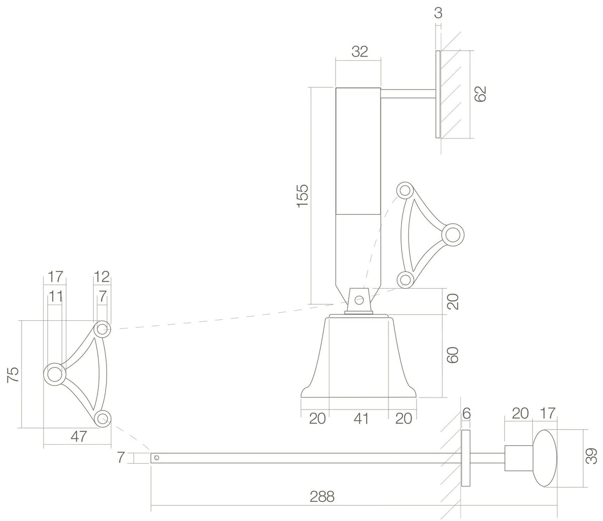 Intersteel trekbel messing gelakt – detail