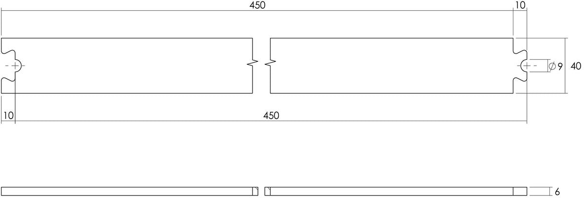 Intersteel tussenrail 45 cm antiek – detail