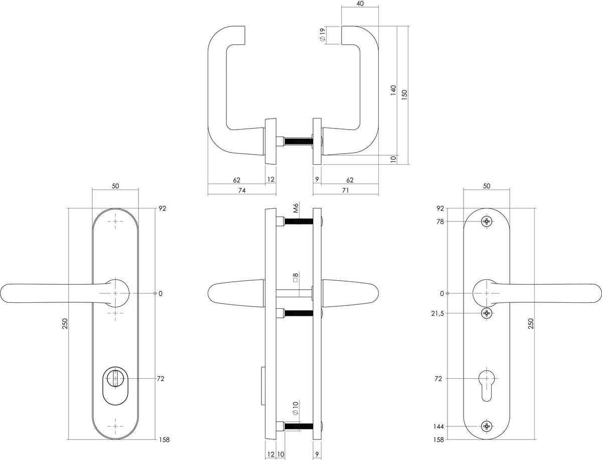 Intersteel veiligheidsbeslag kruk/kruk SKG*** aluminium F1 PC72 – detail