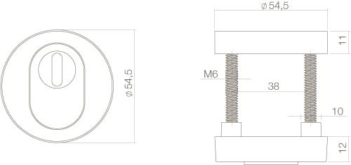 Intersteel veiligheidsrozet met kerntrekbeveiliging SKG*** messing ongelakt – detail