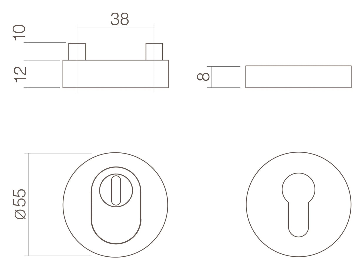 Intersteel veiligheidsrozet kerntrekbeveiliging rond SKG3 RVS geborsteld - detail