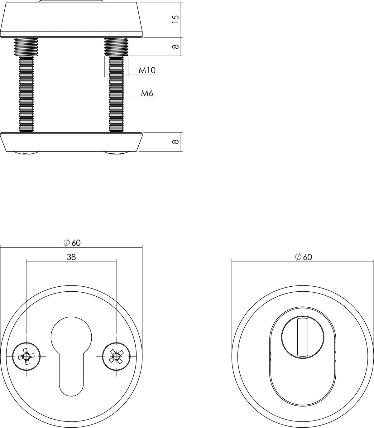 Intersteel veiligheidsrozet SKG3 rond kerntrekbeveiliging aluminium detail