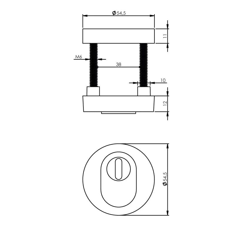 Intersteel veiligheidsrozet rond SKG3 met kerntrekbeveiliging chroom detail