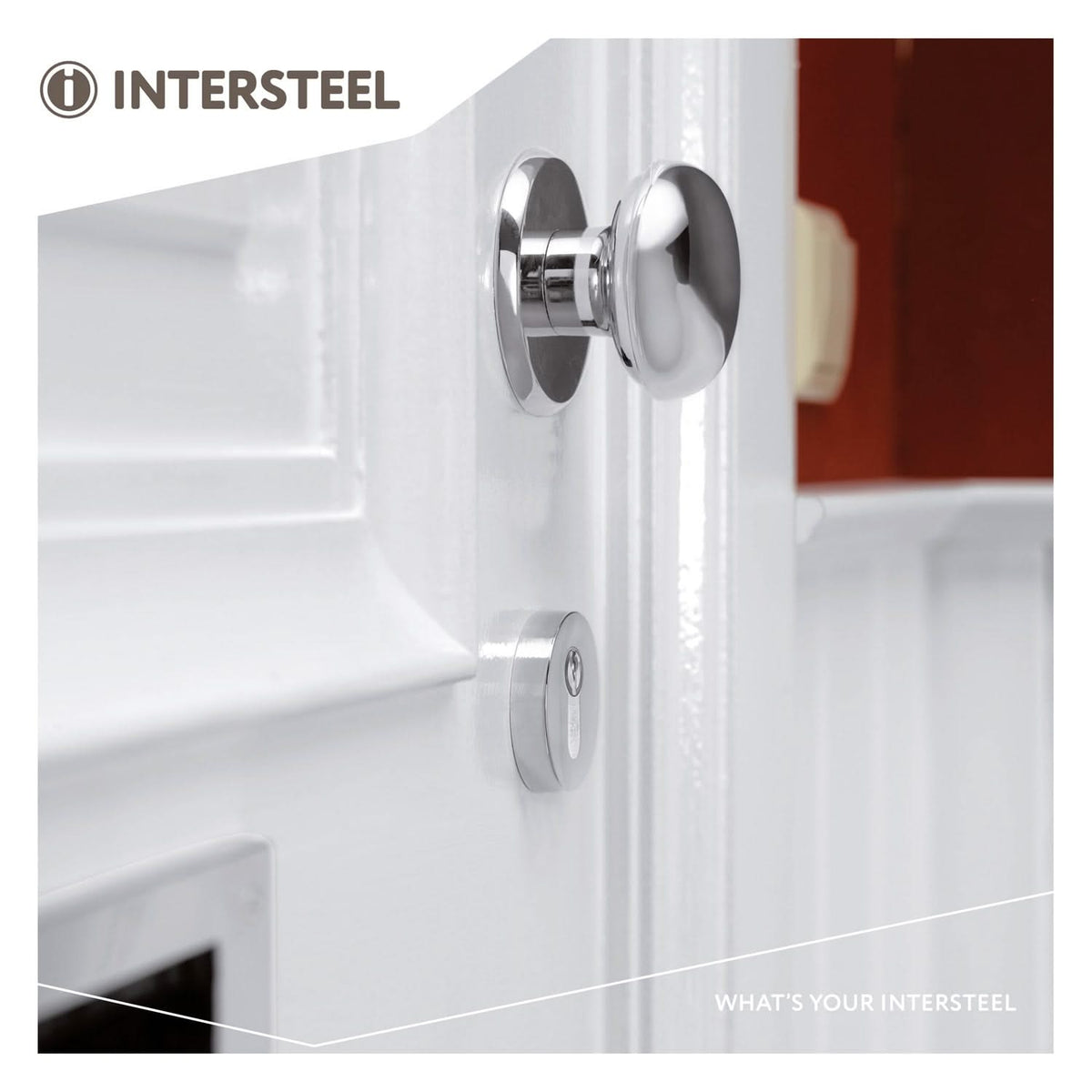 Intersteel veiligheidsrozet rond SKG3 met kerntrekbeveiliging chroom detail