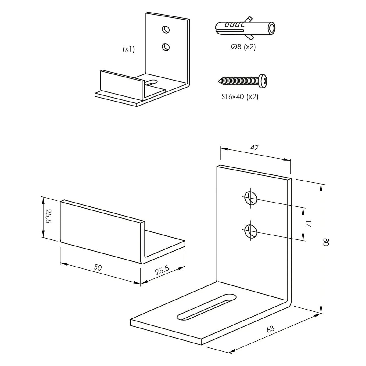 Intersteel verstelbare deurgeleider schuifdeur zwart – detail