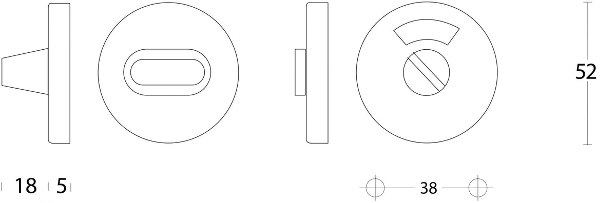 Intersteel WC-sluiting 8mm rond plat verdekt RVS – detail