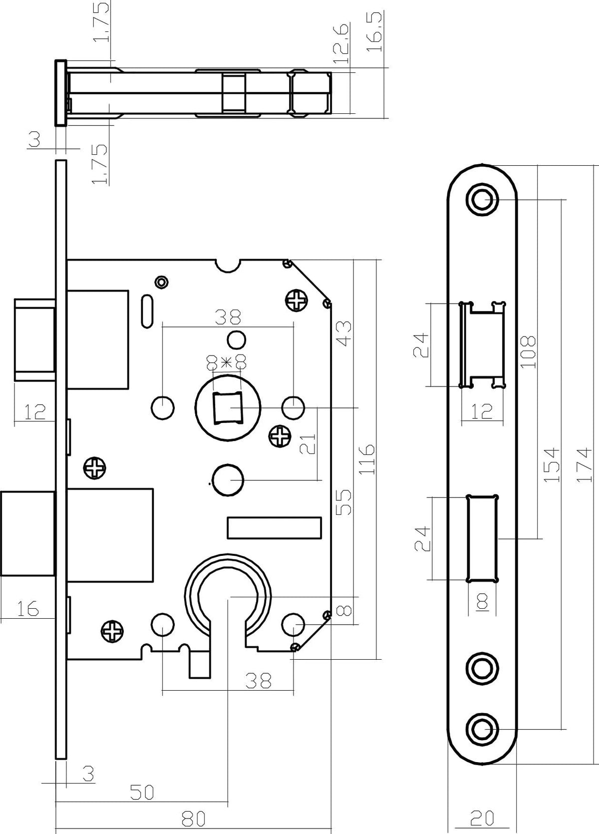 Intersteel woningbouw cilinder dag- en nachtslot 55 mm rvs geborsteld detail