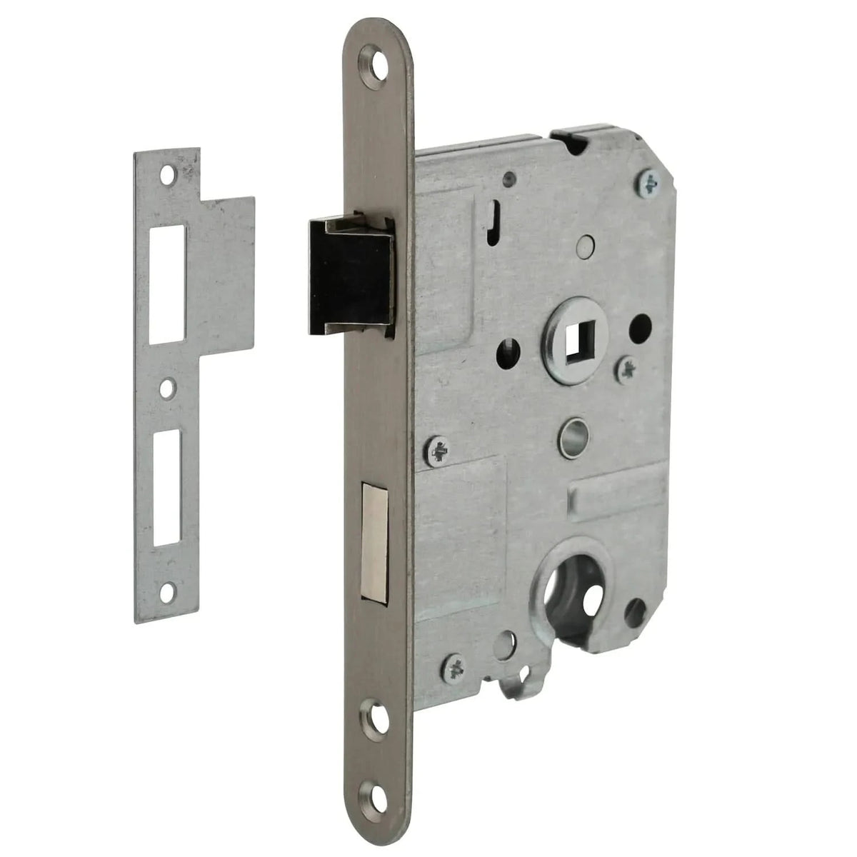 Intersteel woningbouw cilinder dag- en nachtslot 55 mm rvs geborsteld vooraanzicht