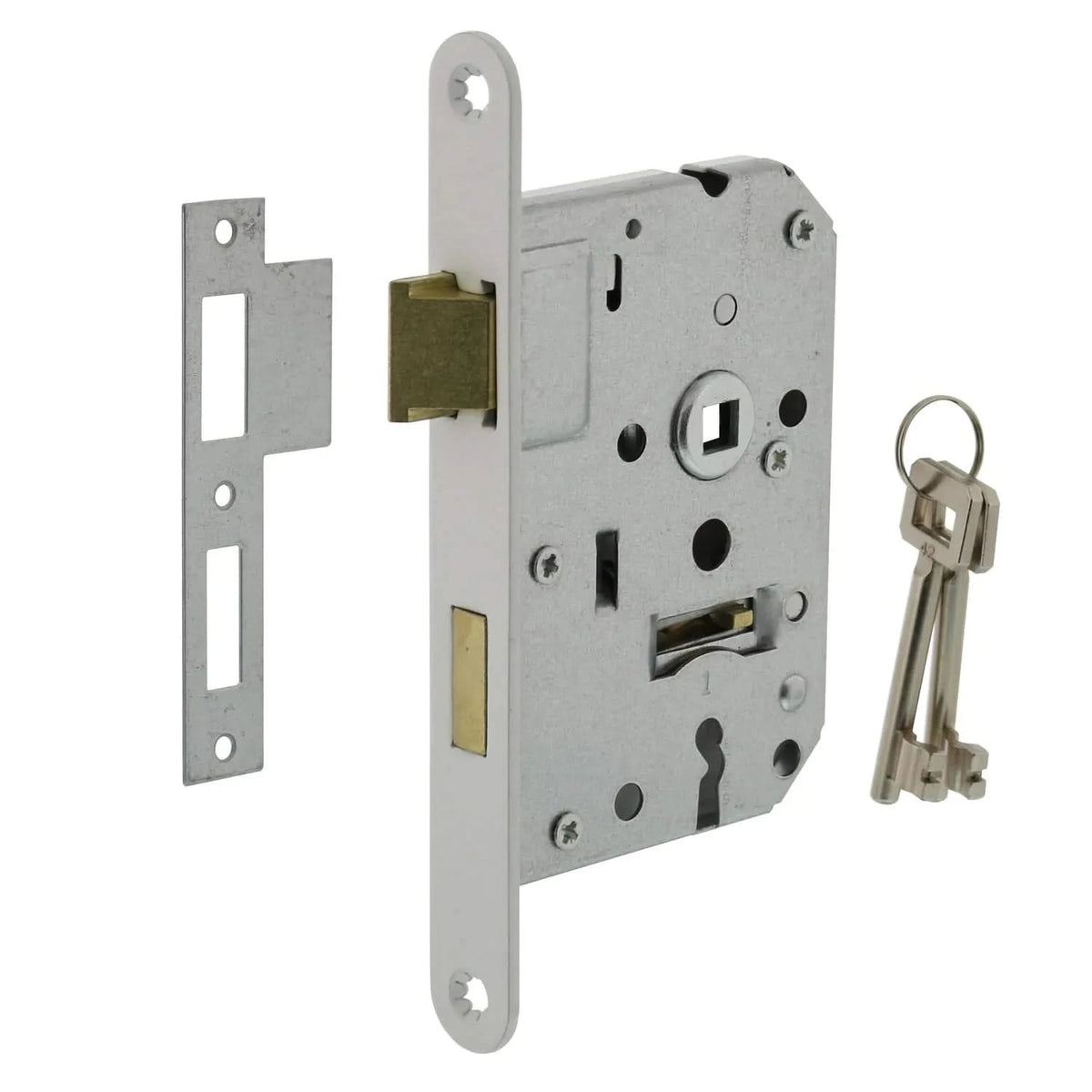 Intersteel woningbouw klavier dag- en nachtslot wit 55 mm - vooraanzicht