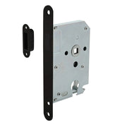 Intersteel woningbouw magneet cilinder dag- en nachtslot 55 mm zwart afgeronde voorplaat vooraanzicht