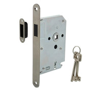 Intersteel woningbouw magneet klavier dag- en nachtslot 55 mm rvs afgeronde voorplaat vooraanzicht