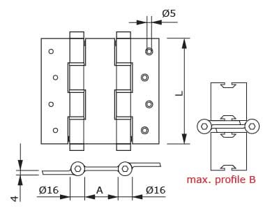 DX Justor deurveerscharnier dubbelwerkend 120/30 mm zwart detail