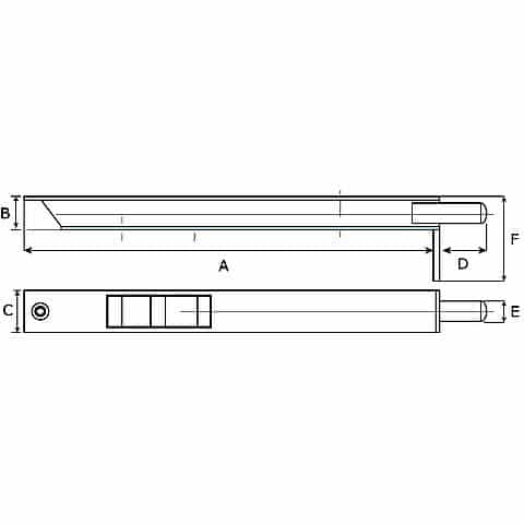 Dulimex DX bascule kantschuif 7550 SCP 225 mm - technische tekening met maatvoering