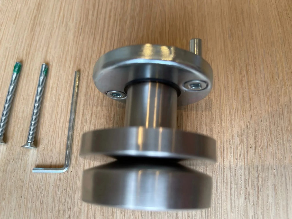 Hafi Private Line deurknop model 280 platte draaibare knop RVS geborsteld – detailfoto