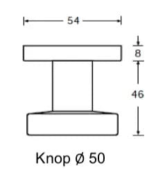 Hafi Private Line deurknop model 280 platte draaibare knop RVS geborsteld – detailfoto