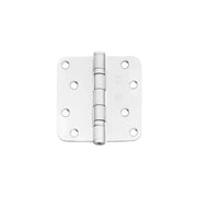 Intersteel kogellagerscharnier 89x89 mm RVS geborsteld ronde hoek – vooraanzicht