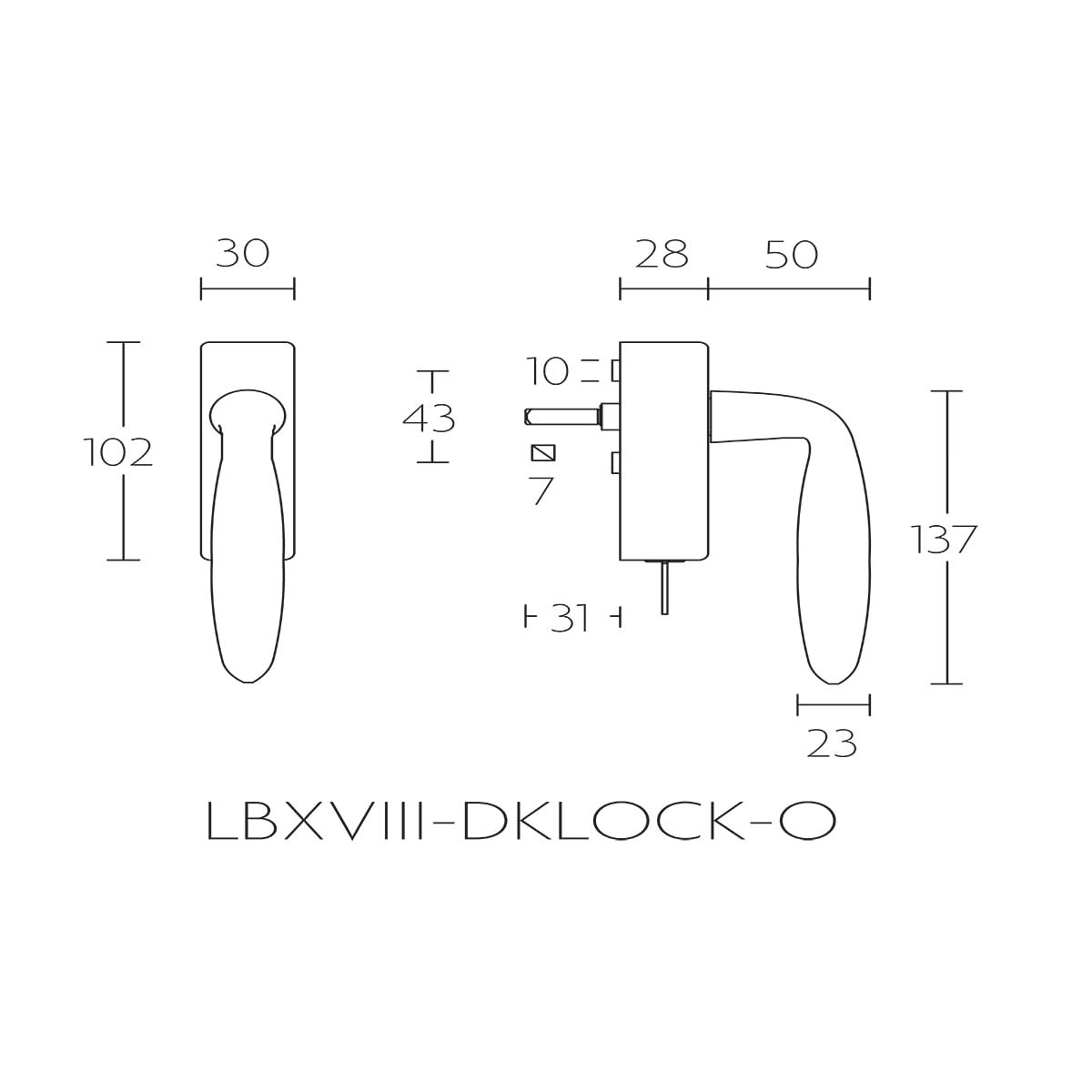 Formani LB18H-DKLOCK-O draaikiepgarnituur mat goud maatschets