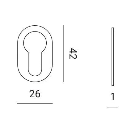 Nuda cilinderplaatjes 26x42 mm wit - gemonteerd
