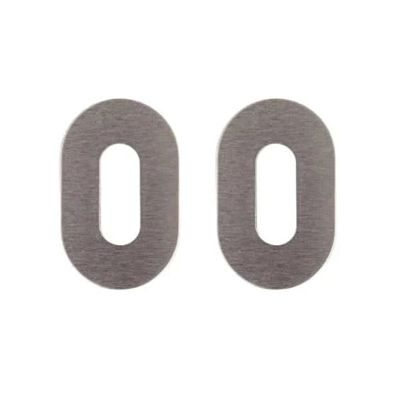 Nuda sleutelplaatjes 26×42 mm satijn chroom – vooraanzicht