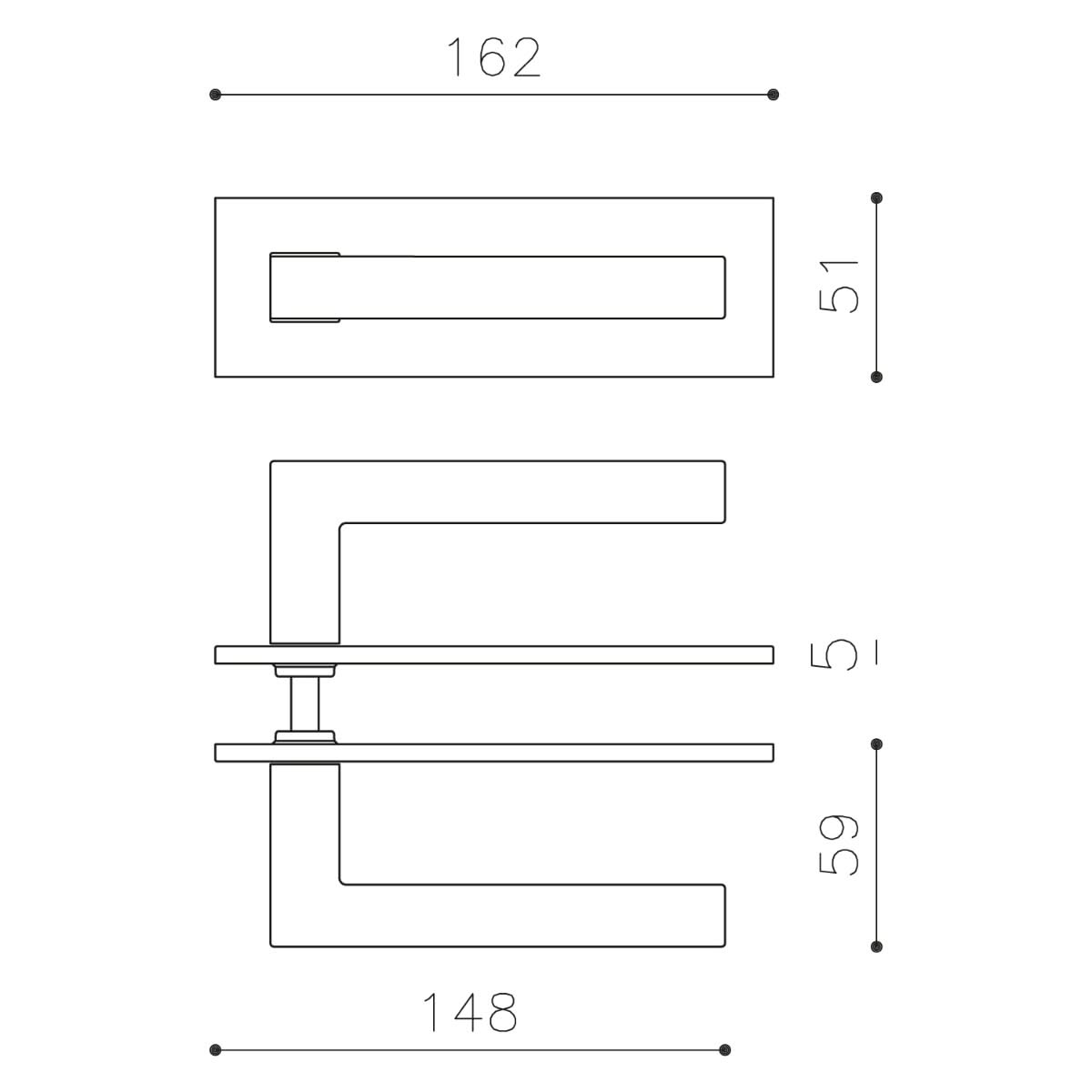 Olivari ABC horizontaal schild brons mat titaan PVD detail