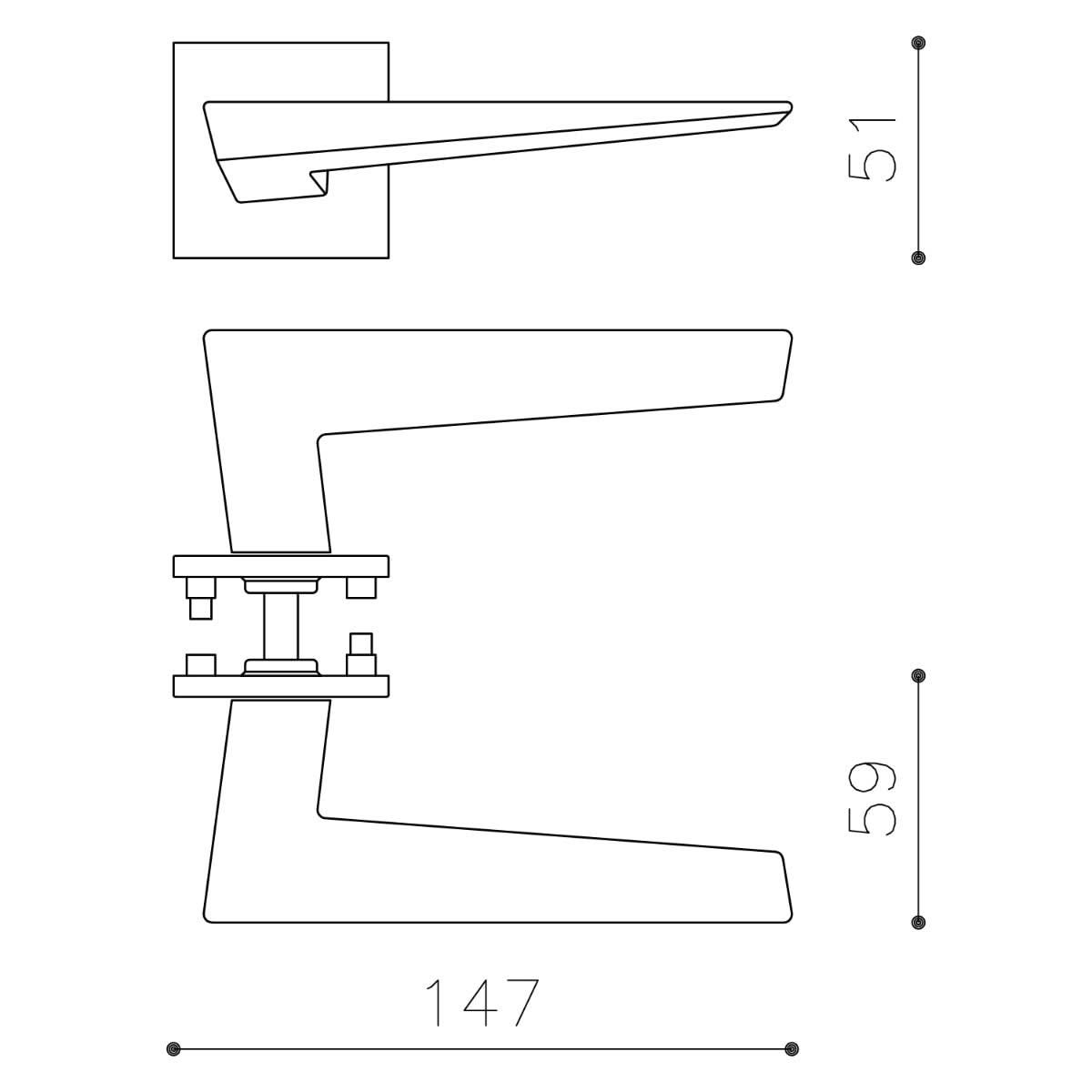 Olivari deurkruk Denver RVS mat titaan PVD - detail
