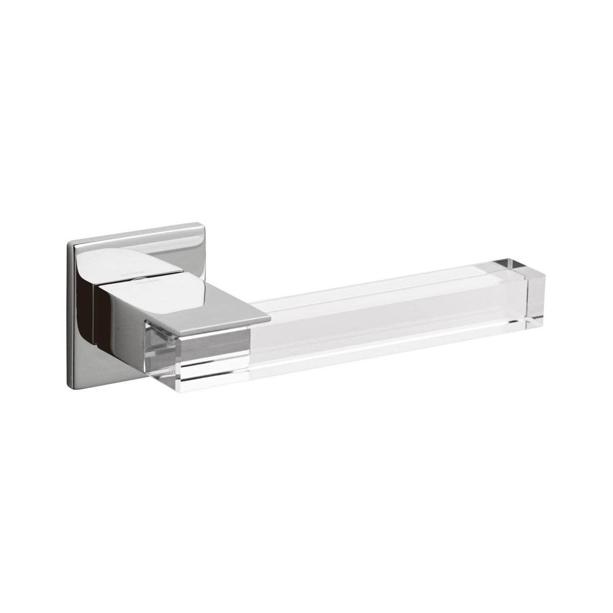 Olivari deurkruk Ice Cube chroom transparant vooraanzicht