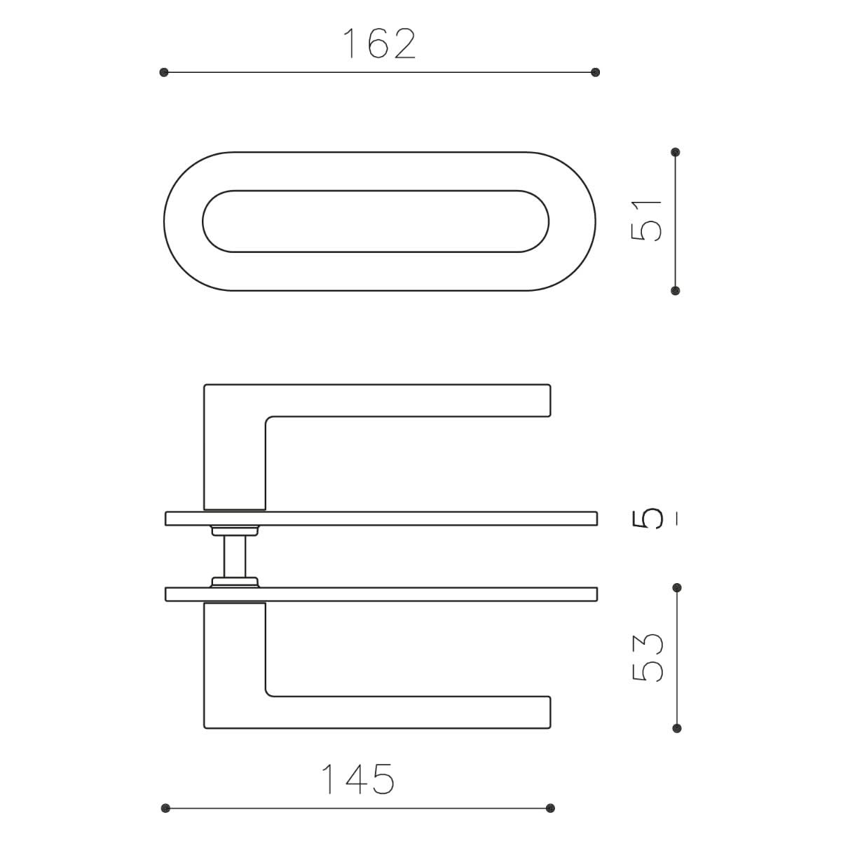 Olivari Link horizontaal schild brons mat titaan PVD detail