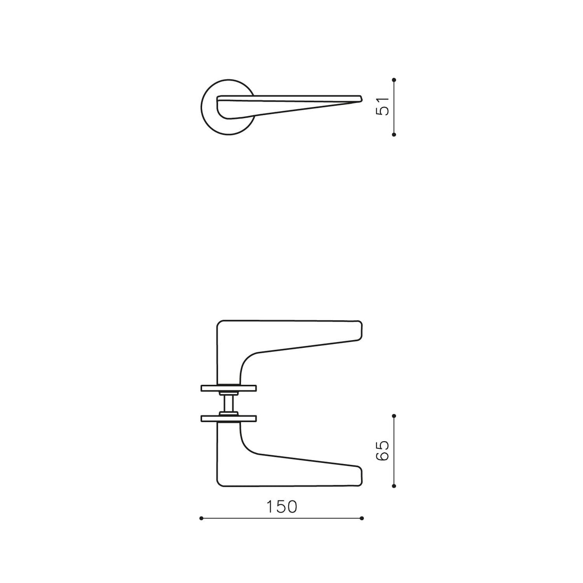 Olivari deurkruk Twist Nikkel titaan PVD detail