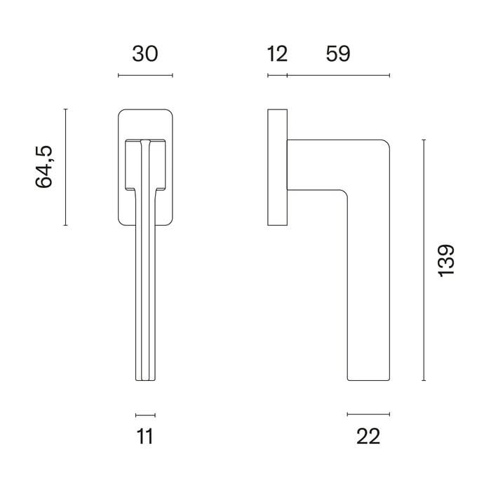STILE raamkruk OMA Q titanium detail rozet