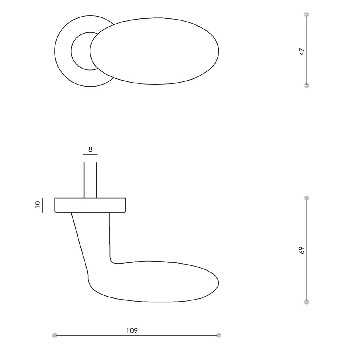 Olivari deurknop Blindo draaibaar rechts Chroom mat detail