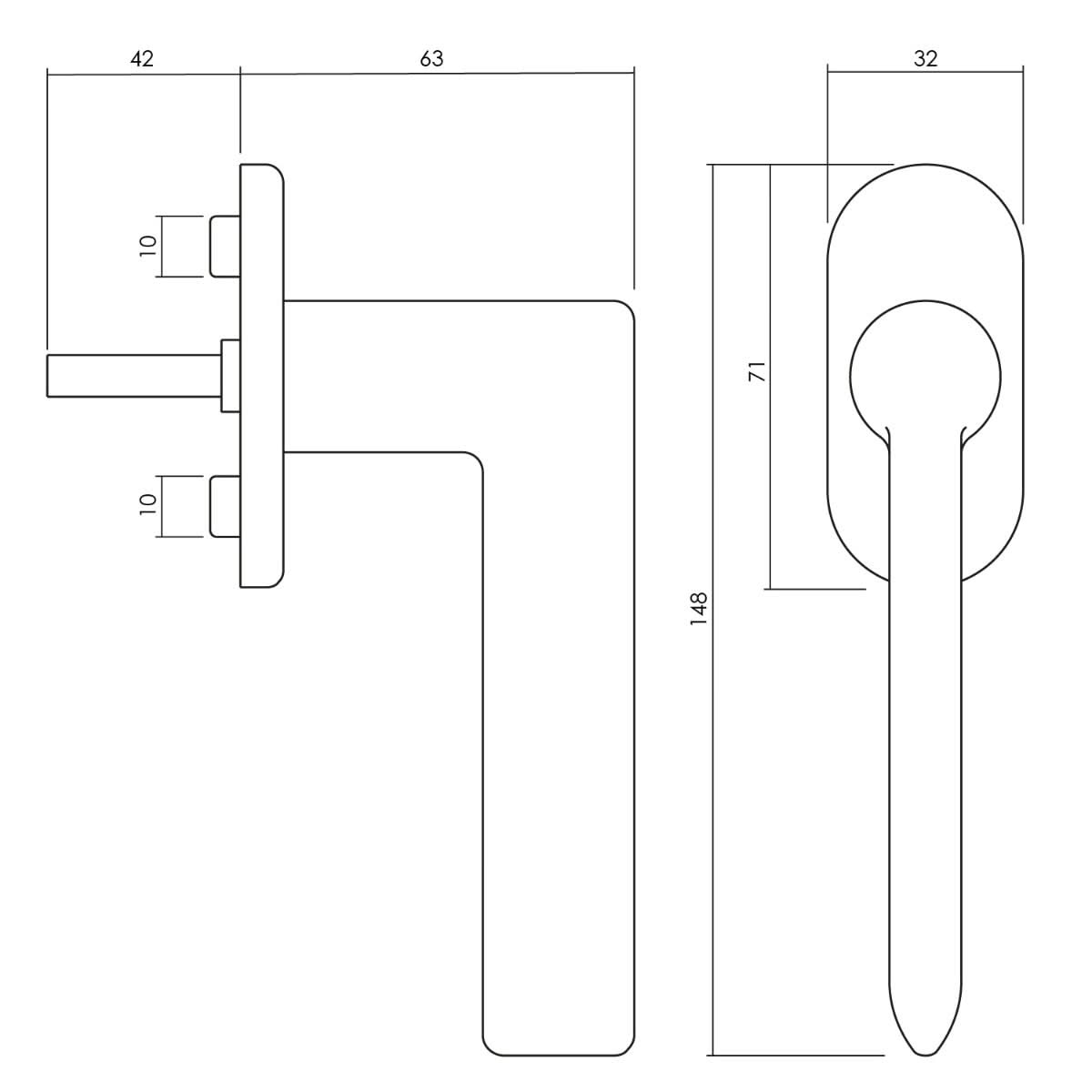 Olivari raamkruk Tecno Chroom detail
