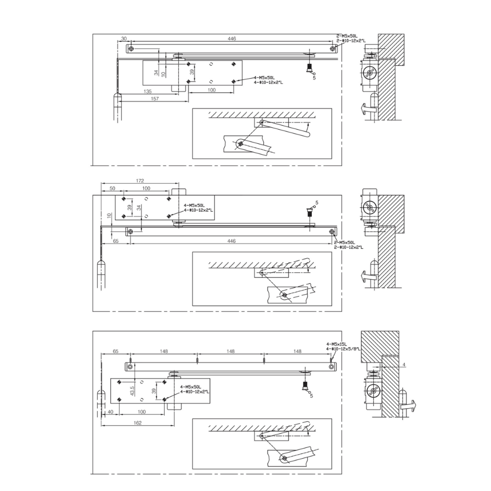 HDD Pro deurdranger Dorint IT920 zwart – gemonteerd op deur