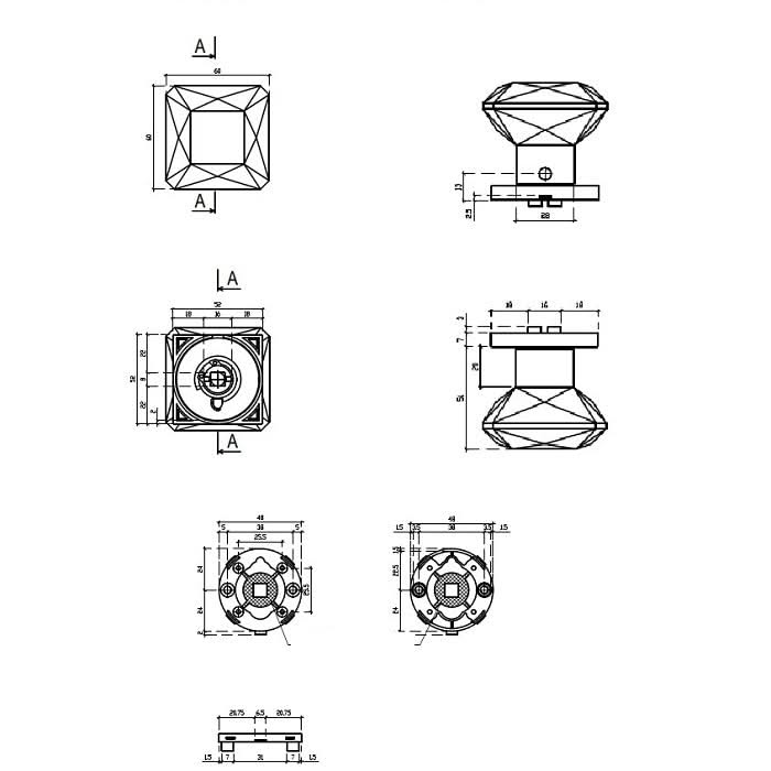 Aprile Quince meubelknop chroom-zwart – detail
