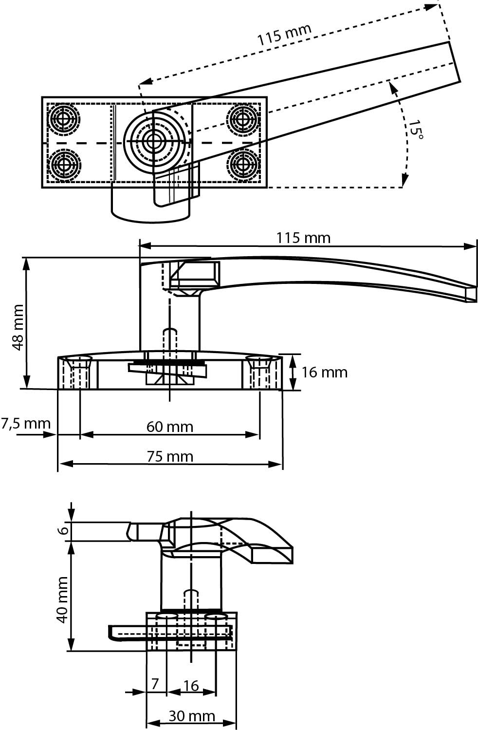 Dulimex raamboompje wit - detail sluiting