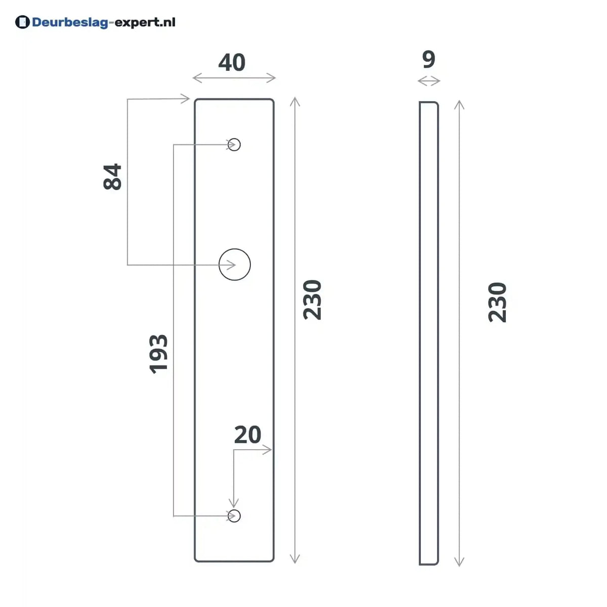 Impresso Watford Aluminium op rechthoekig schild – detailweergave