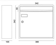 HDD Pro wandbrievenbus Inox Plus model recht – detail